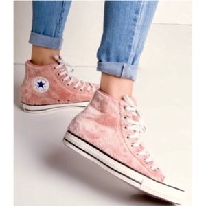 Converse x Free People Fuzzy All Star Hi Tops